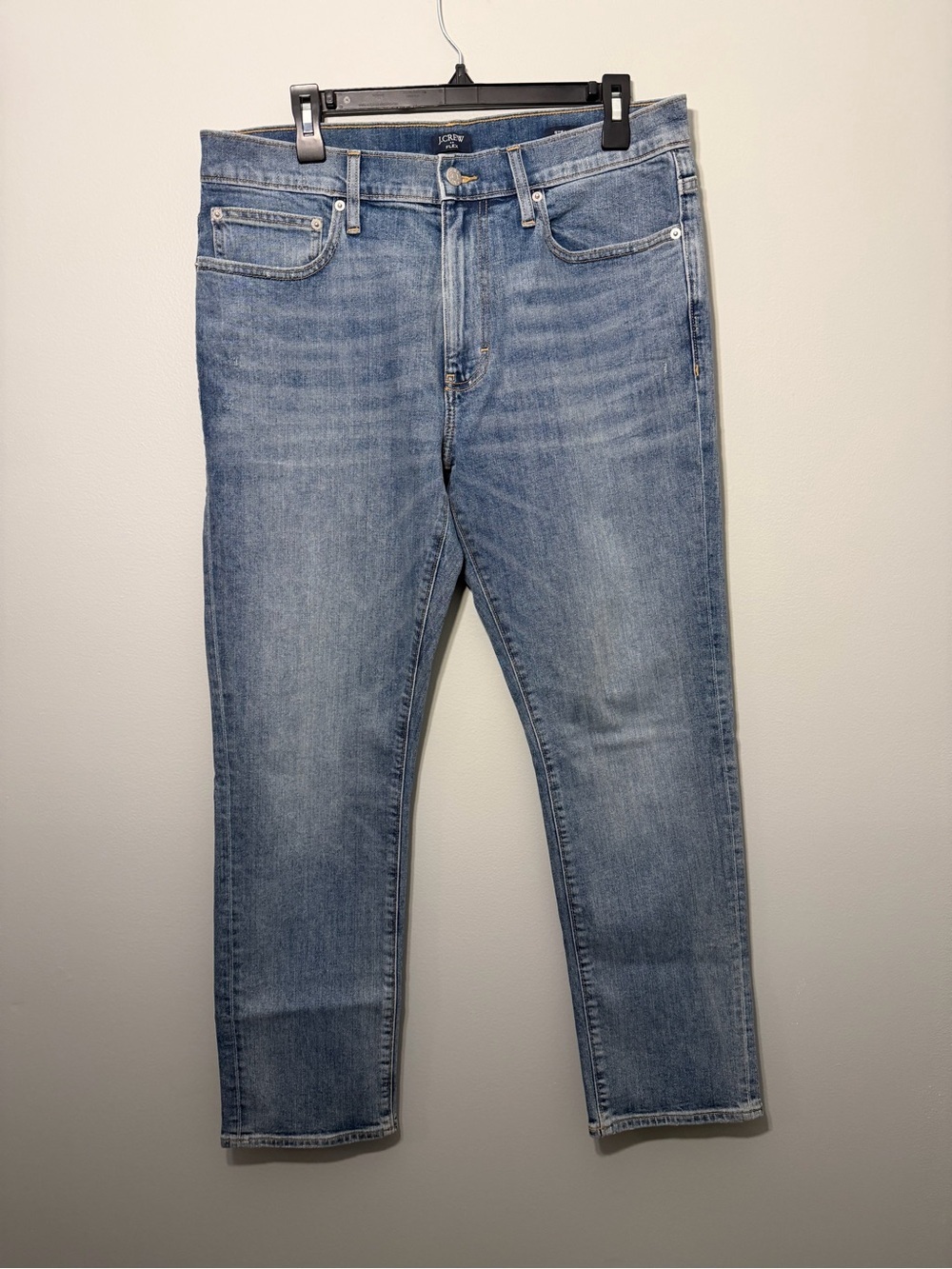 J. Crew Factory Men's Straight Jeans in Medium Blue Wash